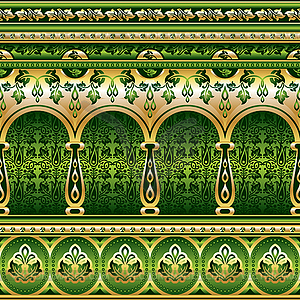 Silk seamless green ornament - vector clipart / vector image