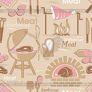 Meat seamless background - vector image