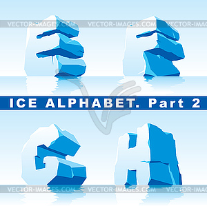 Ice alphabet part 2 - vector clipart