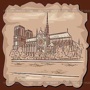 Paris landmarks - vector image