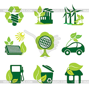 Icons eko set - vector clip art