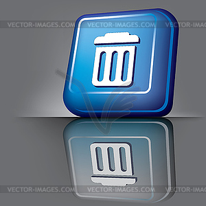 Trash button - vector image