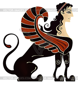 Ancient Greece Mythology.Sphinx. - vector clipart