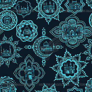 Seamless background with Asian designs - vector image