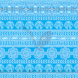 Seamless background with Indian patterns - vector image