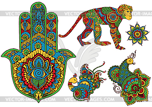 Elements of design in the style of mehndi - stock vector clipart