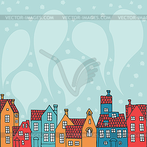 Background with houses - vector clipart / vector image