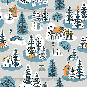 Seamless winter pattern - vector image