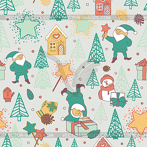 New Year seamless pattern - vector clip art