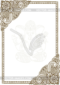 Frame with Indian patterns - vector clipart