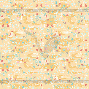 Easter seamless pattern - color vector clipart