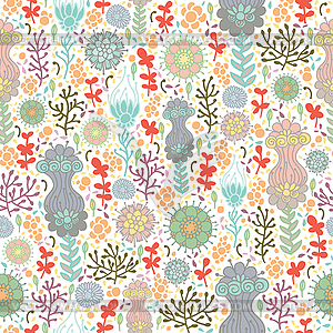 Floral seamless pattern - color vector clipart