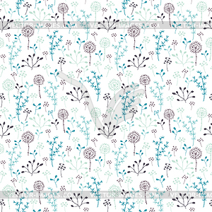 Seamless pattern with plants - vector clip art