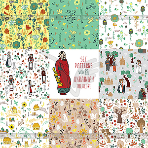 Set of seamless patterns - vector clip art