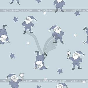 Seamless pattern with Santa helpers - color vector clipart