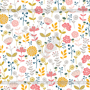 Seamless floral pattern - vector clipart