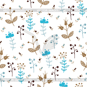 Floral pattern with autumn flowers - vector image