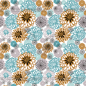 Seamless pattern with chrysanthemums - vector EPS clipart