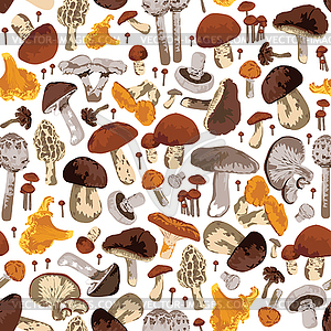 Seamless background with mushrooms - vector clip art