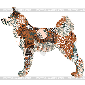 Акита собака на белом фоне - векторное изображение