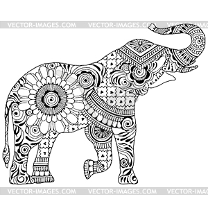 Elephant in the scenery - vector image