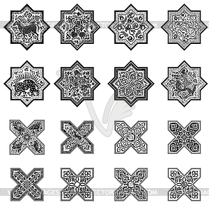 Set of tiles for design - vector clipart