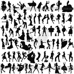 Set of female silhouettes - vector clipart