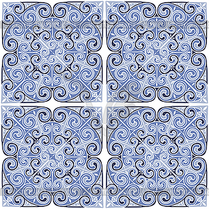 Seamless pattern in the form of decorative tiles  - vector clipart