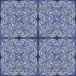 Seamless pattern in the form of decorative tiles - vector image