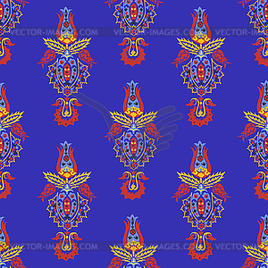 Pattern with uzbek ornament - vector image