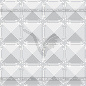 Seamless gray pattern with tiles and pattern. - vector clipart