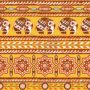 Pattern with oriental ornament - vector image