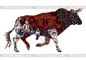 Bull on a white background - royalty-free vector clipart