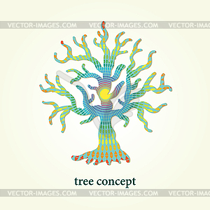 Stylized tree with pattern inside. Design element - vector clip art