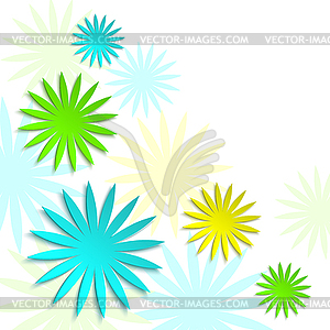 Paper floral spring and summer background. 3d - vector image