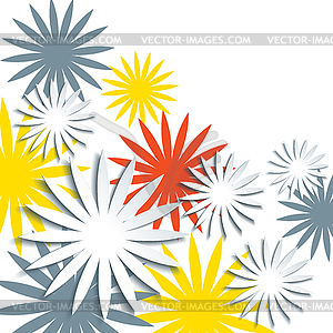 Paper floral spring and summer background. 3d - stock vector clipart