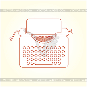 Tipewriter thin line icon  - vector image