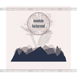 Monochrome silhouette of layered mountains - vector image