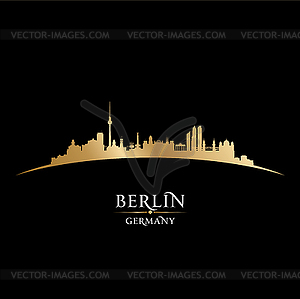 Berlin Germany city skyline silhouette black - vector clipart