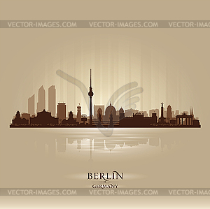 Berlin Germany city skyline silhouette - vector image