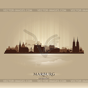 Marburg Germany city skyline silhouette - vector image