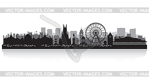 Brighton city skyline silhouette - vector image