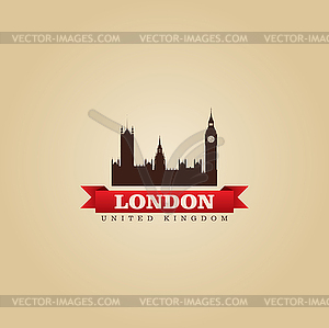 Лондон Великобритания символ города - стоковое векторное изображение