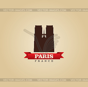 Париж Франция город символ - изображение в векторном виде