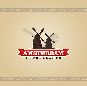 Amsterdam Netherlands city symbol - vector EPS clipart