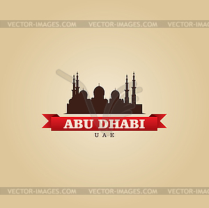 Abu Dhabi UAE city symbol - vector clipart