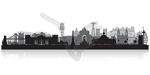 Lisbon Portugal city skyline silhouette - vector image