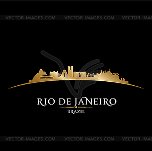 Rio de Janeiro Brazil city skyline silhouette - vector clip art