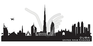 Dubai UAE city skyline silhouette - vector clip art