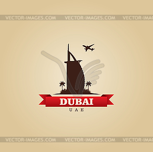 Dubai UAE city symbol - vector clipart